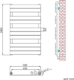ELEGANT Heated Towel Rail Chrome Bathroom Ladder Radiator Rad Modern Flat Panel