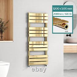 EMKE Central Heating Towel Rails Gold Flat Panel Heated Radiator Ladder Bathroom