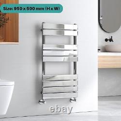 EMKE Chrome Towel Rails Bathroom Radiator Heated Designer Flat Panel Warmer Rads