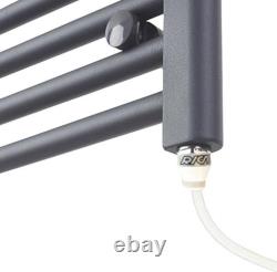 Electric Anthracite Towel Rail Radiator 400mm(w) x 800mm(h) Pre-Filled 150W