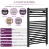 Electric Black Towel Rail Radiator Ladder Bathroom Heated Warmer
