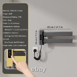 Electric Flat Tube Heated Towel Rail H180mm W450mm Wall Mounted Hot Towel Warm