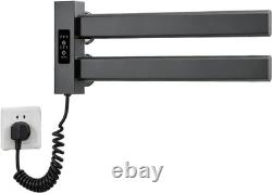 Electric Flat Tube Heated Towel Rail H180mm W450mm Wall Mounted Hot Towel Warm