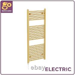 Electric Gold Bathroom Towel Radiator Newark Heated Ladder Rail 1200 x 500mm