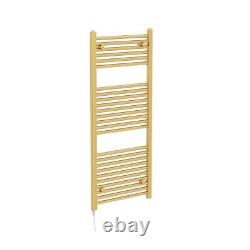 Electric Gold Bathroom Towel Radiator Newark Heated Ladder Rail 1200 x 500mm