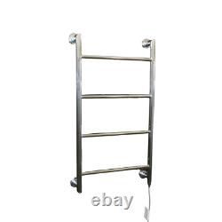 Electric Heated Bathroom Towel Rail Radiator. Wall Mounted 4 Bar Towel Rack