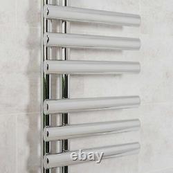 Electric Heated Towel Rail Rad Flat Panel Designer Radiator 1200x450 Chrome