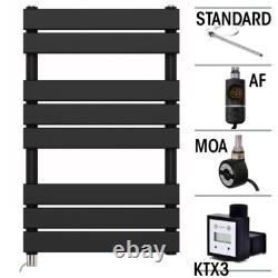 Electric Heated Towel Rail Radiator 500mm Width Flat Panel Pre-Filled