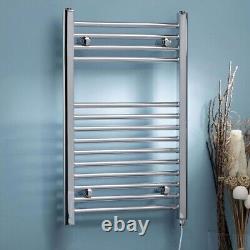 Electric Heated Towel Rail Radiator Bathroom Ladder Warm Heating Straight Curved