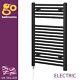 Electric Heated Towel Rail Small Bathroom Radiator Black Towel Warmer 770x550mm