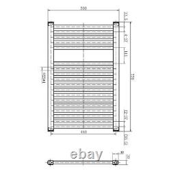 Electric Heated Towel Rail Small Bathroom Radiator Black Towel Warmer 770x550mm