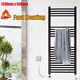 Electric Heated Towel Rail Straight Radiator Bathroom Thermostatic Rad Black