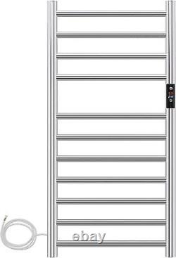 Electric Heated Towel Rail Wall Mounted Chrome Stainless Steel 800 x 400