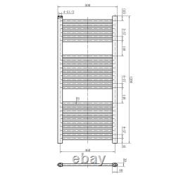 Electric Oil Filled Heated Towel Rail Radiator Black White Grey Gold 500mm