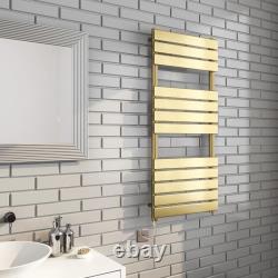 Electric Richmond Flat Tube Heated Towel Rail Black/Brushed Brass/Chrome
