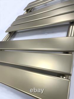Electric Richmond Flat Tube Heated Towel Rail Black/Brushed Brass/Chrome