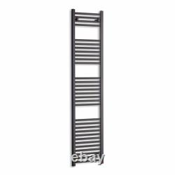 Elegant Radiators 400x1800mm Black Heated Towel Rail 1778BTU Wall Mounted
