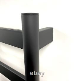 FALA 700mm Black Electric Towel Rail Stainless Steel Dry Heated Towel Warmer