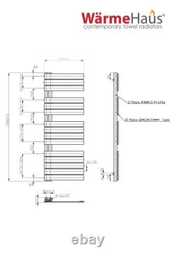 Flat Panel Heated Ladder Towel Rail Chrome Rack Bathroom Designer Radiator Rads