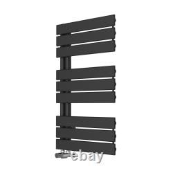 Flat Panel Heated Ladder Towel Rail Rack Bathroom Designer Radiator Rads Black