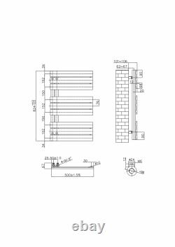 Flat Panel Heated Ladder Towel Rail Rack Bathroom Designer Radiator Rads Black