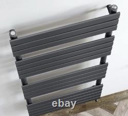 Flat Panel Heated Towel Rail 1600mm X 600mm In Anthracite Grey