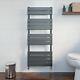 Flat Panel Heated Towel Rail Anthracite Grey 1200 X 500mm Wall Mounted