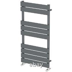 Flat Panel Heated Towel Rail Anthracite Grey 950mm x 500mm Wall Mounted