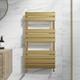 Flat Panel Heated Towel Rail Brushed Brass 950 X 500mm Wall Mounted Bathroom