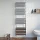 Flat Panel Heated Towel Rail Chrome Silver 1600 X 500mm Wall Mounted Bathroom
