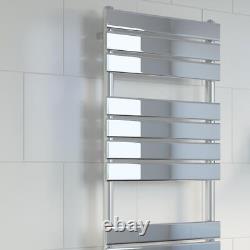 Flat Panel Heated Towel Rail Chrome Silver 1600 x 500mm Wall Mounted Bathroom