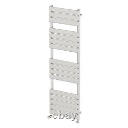 Flat Panel Heated Towel Rail Chrome Silver 1600 x 500mm Wall Mounted Bathroom