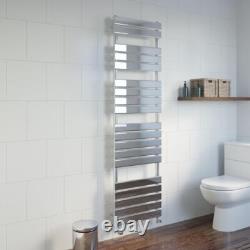 Flat Panel Heated Towel Rail Chrome Silver 1800 x 500mm Wall Mounted Bathroom