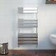 Flat Panel Heated Towel Rail Chrome Silver 950 X 500mm Wall Mounted Bathroom