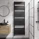 Flat Panel Heated Towel Rail Matt Black- 1800 X 600mm Bathroom Wall Mounted