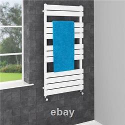 Flat Panel Heated Towel Rail White 1200 x 600mm Bathroom Wall Mounted Bathroom