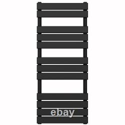 Flat Panel Towel Radiator 500mm Width Black Matt Bathroom Central Heating Rail