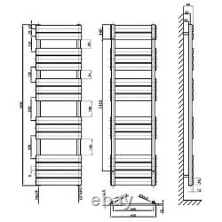 Flat Panel Towel Rail Radiator Central Heating Rad Anthracite 1600x450mm