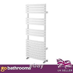 Flat Panel White Heated Towel Rail Designer Modern Bathroom Radiator 1200x500mm