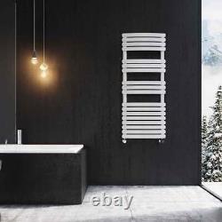 Flat Panel White Heated Towel Rail Designer Modern Bathroom Radiator 1200x500mm