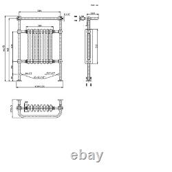 GRADE A1 Black and White Heated Towel Rail Radiator 952 x 659mm A1/BeBa 28292