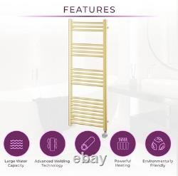 Gold 1200x500mm Electric Heated Towel Rail Smart 300W Bathroom Radiator