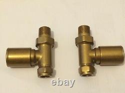 Gold 500 x 1000 Bathroom Designer Heating Towel Rail Radiator & Valves