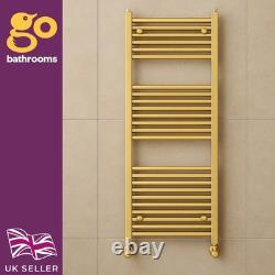 Gold Bathroom Heated Towel Rail Radiator Straight Ladder Heating Rad 1200x500