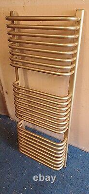 Gold Bathroom Heating Designer Towel Rail Radiator 500mm X 1200mm and Valves