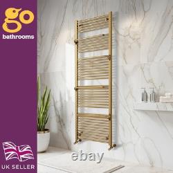 Gold Bathroom Radiator Heated Towel Rail with Hangers Modern 1800x600mm
