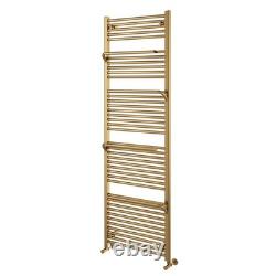 Gold Bathroom Radiator Heated Towel Rail with Hangers Modern 1800x600mm