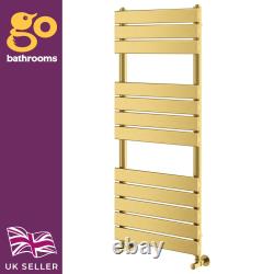Gold Heated Towel Rail Modern Flat Panel Bathroom Radiator Brushed Gold 3 Sizes