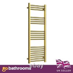 Gold Heated Towel Rail Radiator 1200x500mm Bathroom Ladder Central Heating