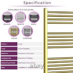 Gold Heated Towel Rail Radiator 1200x500mm Bathroom Ladder Central Heating